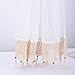 Hughapy Pastoral Lace Tie Up Shade Curtain 58 by 69 inch Length Adjustable Balloon Manual Hook Flower Shade Window Curtain Panels Christmas Decor, Off-White