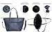 Faux Leather Tote Bag For Women - Convertible Crossbody Tote And Handbag - Top Handle Satchel Purse With Top Zipper Closure (NAVY)