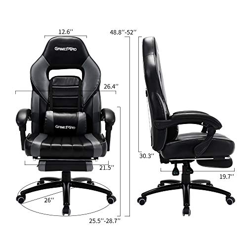 US Stock Leather Gaming Chair with Footrest and Massage Pillow, High Back Video Game Chair, Ergonomic Computer Chair… - Image 2