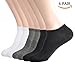 OYANUS Womens Ankle Low Cut No Show Athletic Socks, Short Cotton Sneaker Socks 6 Pack Black+Grey+White