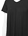 Made by Johnny WT1057 Womens V Neck Short Sleeve Pleats Tunic Top L Black