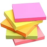 Sticky Notes, Wotmic Easy Post 12 Pads/Pack, 100 Sheets/Pad, 3 inch X 3 inch, Squares 5 Colors Child Fresh