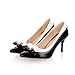 Charm Foot Womens Fashion Bows High Heel Stiletto Mary Jane Pump Pointed Shoes