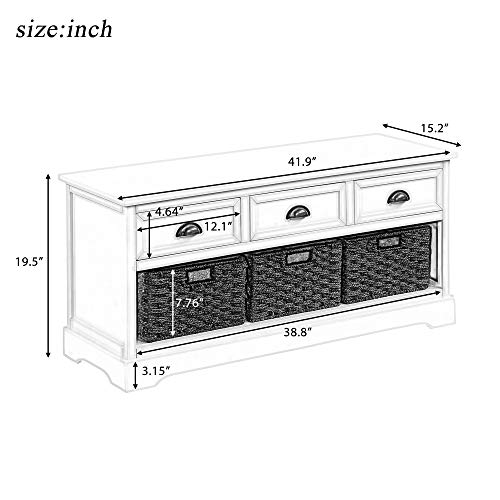 image for Storage Benches for Entryway with Drawers, WeYoung Homes Collection Wi