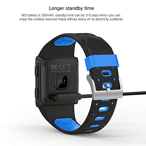 SMA-M3 GPS Sport Smart Watch for Man for Women Fitness Tracker Heart Rate Monitoring Watches as Gift (Blue) - Thumbnail 2