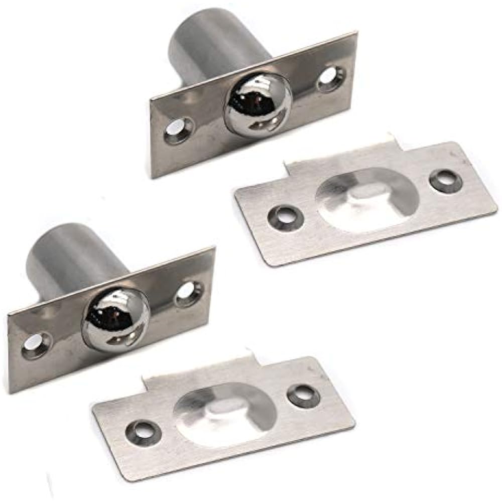 2 Pairs Stainless Steel Closet Door Ball Catch Latch With