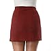 Clarisbelle Women's High Waist Faux Suede Button Closure A-line Mini Short Skirt Red Small