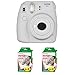 Fujifilm Instax Mini 9 Instant Camera (Smokey White) with 2 x Instant Twin Film Pack (40 Exposures)