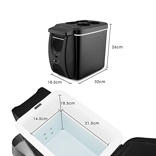 BISOZER Portable 6L Car Mini Fridge Type Electrical Cooler Heater Car Refrigerator Freezer Warmer Cooler Box - Thumbnail 2
