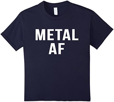 unisex-child Metal AF Novelty Head Banger Heavy Metal Music T Shirt 10 Navy