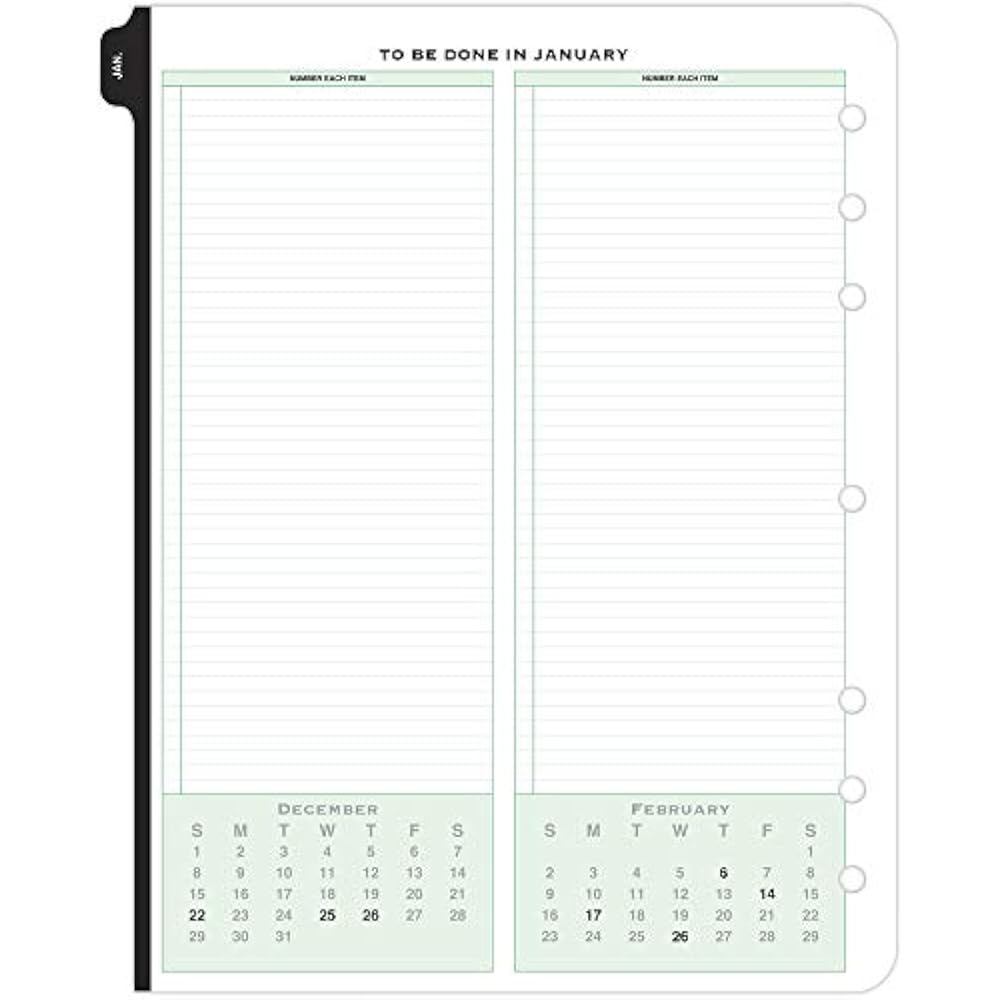 DayTimer 2020 Weekly Planner Refill, 81/2" X 11", Folio Size 5, Two