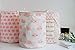 LEELI Laundry Hamper with Handles Collapsible Canvas Laundry Basket,Waterproof Storage Basket Home Organizer for Nursery,Clothes,Toys,Baby Hamper19.7×15.7(pink elephant)