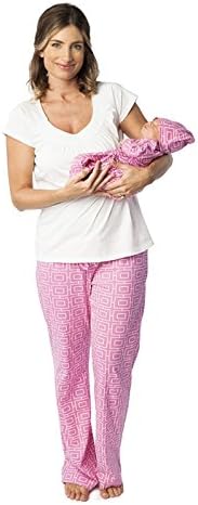 Maternity Nursing Pajamas Pregnancy ( Before and After ) and Matching Baby Romper Set