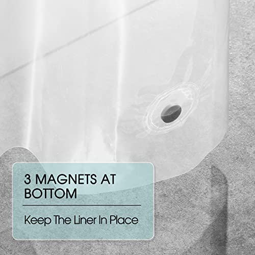 LOVTEX 2 Pack Clear Shower Curtain Liners 72" x 72" PEVA Lightweight