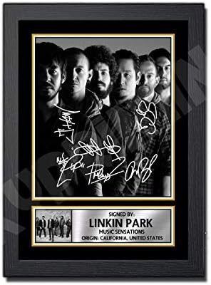 A3 BLACK FRAMED LINKIN PARK 2 Signed by Autographed Poster Print | Wall Art | Photo | Signature | Autograph Image | GIFT