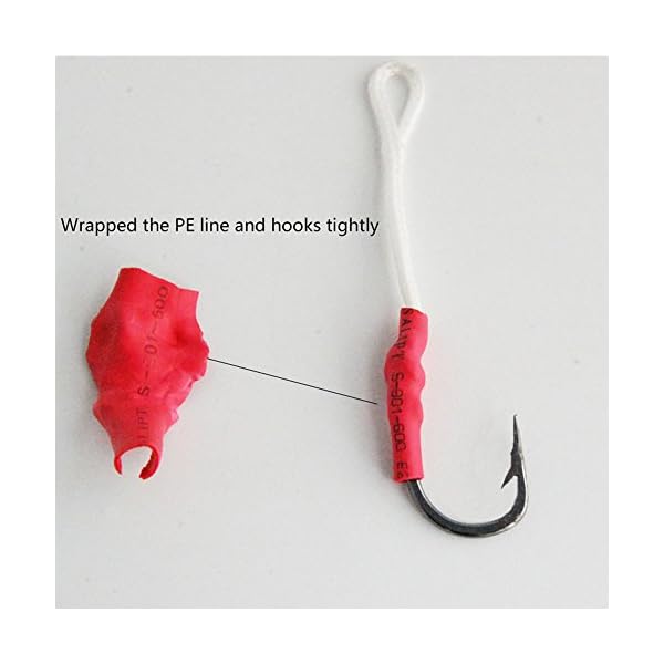 Shaddock-Fishing-20-50-Pack-Sharp-Jij-Jigging-Assist-Hooks-Stainless-Steel-Assist-Fishing-Hooks-Fishhooks-with-White-PE-Line