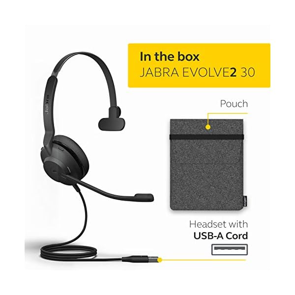 Jabra-Evolve2-30-Headset--Noise-Cancelling-UC-Certified-Mono-Headphones-With-2-Microphone-Call-Technology--USB-A-Cable--Black Jabra Evolve2 30 Headset – Noise Cancelling UC Certified Mono Headphones with 2-Microphone Call Technology – USB-A Cable…