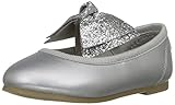 Carter's Girls' Anora Ballet Flat, Silver, 7 M US Toddler