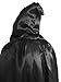 Full Length Men Hooded Cape Cloak Role Play Costume Silk Black XL