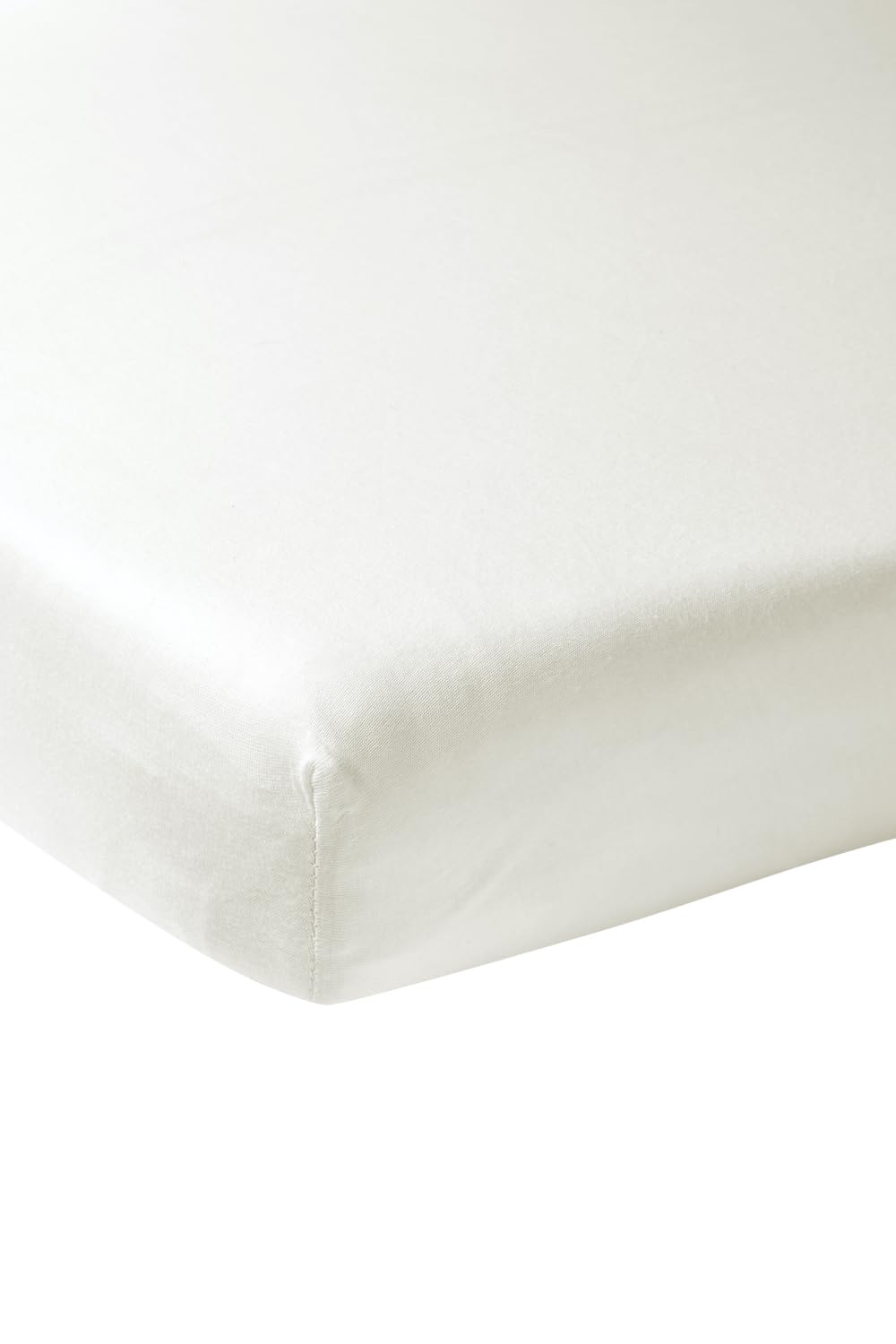 Meyco Home Basic Jersey Plain Fitted Sheet Double Bed (Flat Sheet with Soft Jersey Quality, 100% Cotton, thanks to Elasticated Edging, Dimensions: 180 x 200 cm), Warm White