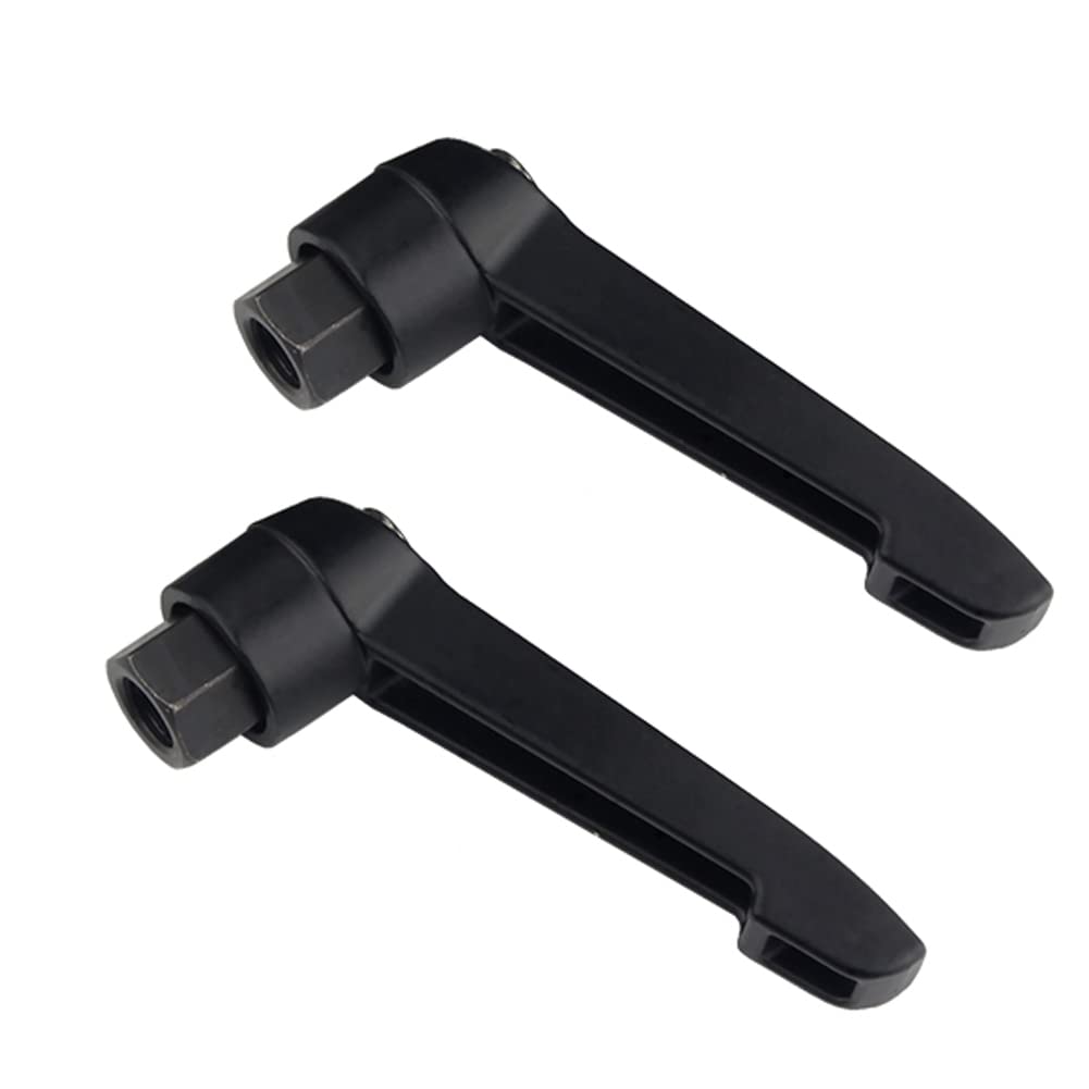 ANSIEDIO 2pcs Black Clamping Lever Handle Carbon Steel M8 Female Thread Adjustable Handle L-Shaped Wrench Machine Knobs
