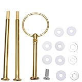 3 Tier 13 Cake Stand Fruit Heavy Plate Handle fittings Round Hardware Rod,Golden by Friendshipstore