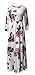 YONYWA Floral Printed Retro Vintage Long Dress, Women’s 3/4 Sleeve Spring Flower Casual Floor Length Maxi Dress
