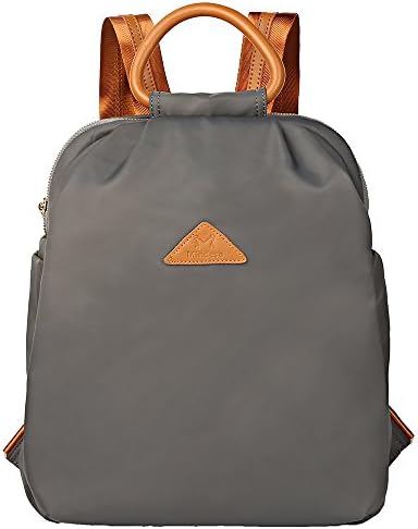 FRFUN Women Backpack Water Resistant Nylon Backpacks Travel Lightweight School College Bag for Girl (Grey)