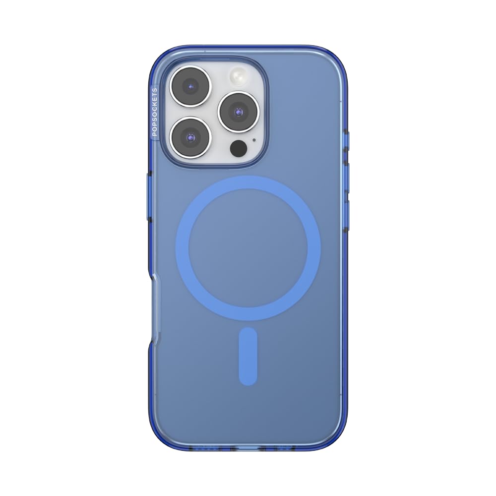 PopSockets iPhone 16 Pro Case Compatible with MagSafe, Phone Case for iPhone 16 Pro, Wireless Charging Compatible, Case Only - Vermeer Blue