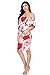My Bump Womens Off Shoulder Maternity Dress - Ruched Ruffle Off Shoulder Baby Shower Pregnancy Dress (Made in USA) (Medium, Ivory/Red Flower)