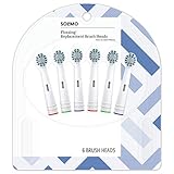 Amazon Brand - Solimo Flossing Replacement Brush Heads, 6 Count (Fits Most Oral-B Electric Toothbrushes)