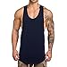 Magiftbox Men's Muscle Gym Workout Stringer Tank Tops Bodybuilding Fitness T-Shirts T01_Navy_US-M