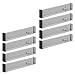 mDesign Expandable Dresser Drawer Divider with Foam Ends, Drawer Divider Locks in Place, Separators for Clothing and Accessories in Closet or Dresser Drawer, Ligne Collection, 8 Pack, Gray/Black