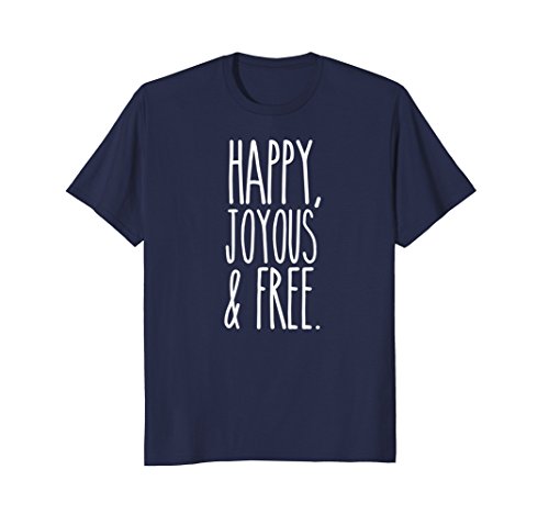 Mens Happy, Joyous and Free Sobriety Life T-Shirt Medium Navy