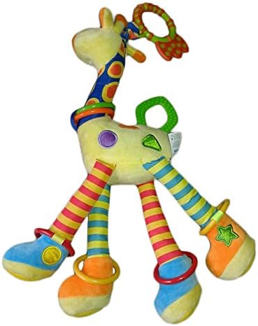 Hot ! 100% Cotton Infant Baby Development Soft Giraffe Animal Handbells Rattles Handle Toys