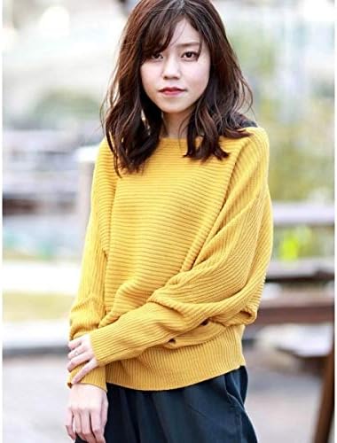 Amazon ジョルダーノ レディース Giordano ガータードルマンニット マスタード F Tシャツ カットソー 通販