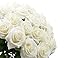 10 Pcs Real Touch Silk Artificial Rose Flowers Silk Gluing PU Fake Flower Home Decorations for Wedding Party or Birthday Garden Bridal Bouquet Flower Saint Valentine's Day Gifts Party Event(White)