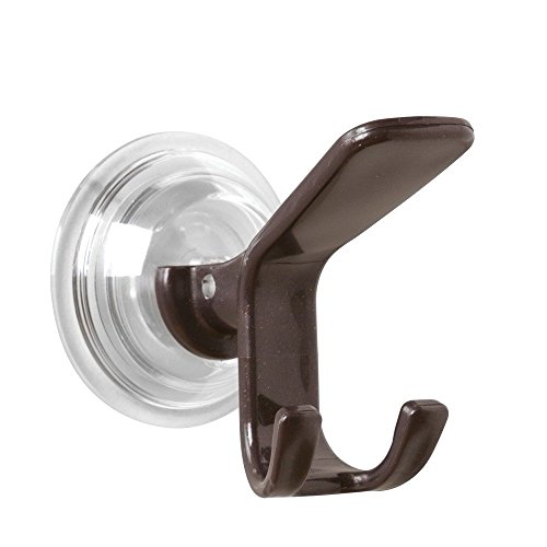 InterDesign Classico Bathroom Shower Suction Hook/Razor Holder, Bronze