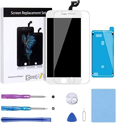 BeeFix Screen Replacement Compatible for iPhone 6S Plus 5.5 Inches 3D Touch LCD Screen Digitizer Replacement Frame Display Assembly Full Repair Kit, with Repair Tools and Flowchart (White)