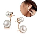 New Fashion Lady 925 Silvering Freshwater Pearl Ear Stud Dangle Earrings