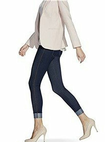 No Nonsense Women's Denim Legging (Medium 8-10, Dark Denim Cuffed)