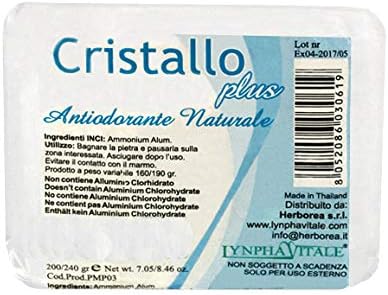 Crystal deodorant rough stone - 100% natural"Puro Mineral" - PLUS QUALITY - Alum Deodorant for Women and Men - Odourless Deodorant - 190/240 gr - 7,7 Oz.