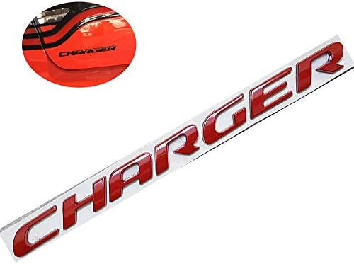 UpAuto 3D Charger Emblem OEM Letters Stickers for Dodge Charger Rear Trunk (Red)