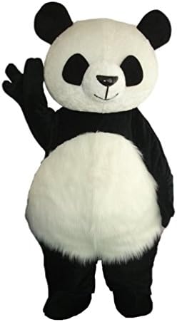 KMFEEL Long Hair Panda Bear Mascot Costume Fancy Dress Christmas Costume Halloween Cost