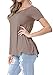 levaca Womens Short Sleeve Criss Cross Front Neck Loose Casual T Shirt Tops