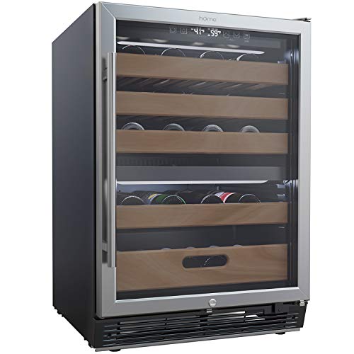 hOmeLabs 43 Bottles HighEnd Wine Cooler Free Standing DualZone Mini