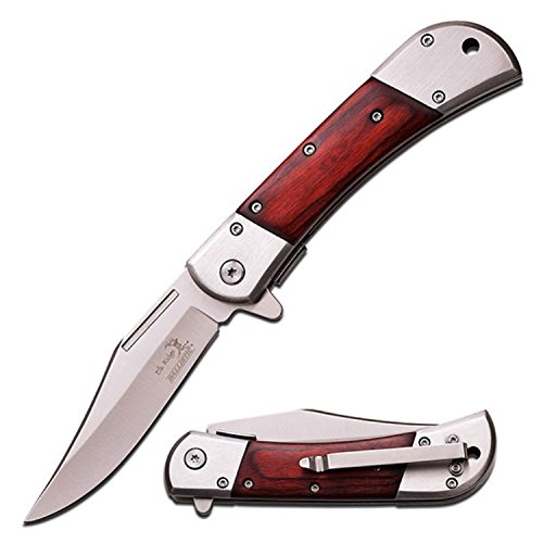 Elk ridge er-a009sw spring assist folding knife, silver…