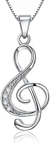 IXIQI Jewelry 9ct Gold Plated Notes Pendant Necklace with 45cm Chains Gifts Present for Women