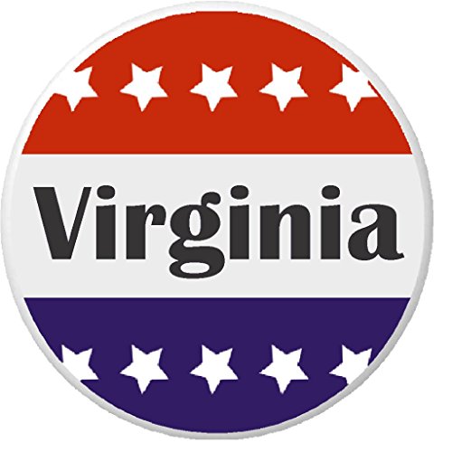 Virginia (VA) Red White Blue Stars 1.25" Pinback Button Pin State Pride Support