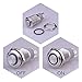 Ulincos® Latching Push Button Switch U16F2 1NO1NC SPDT ON/Off Silver Stainless Steel Shell with White LED Ring Suitable for 16mm 5/8